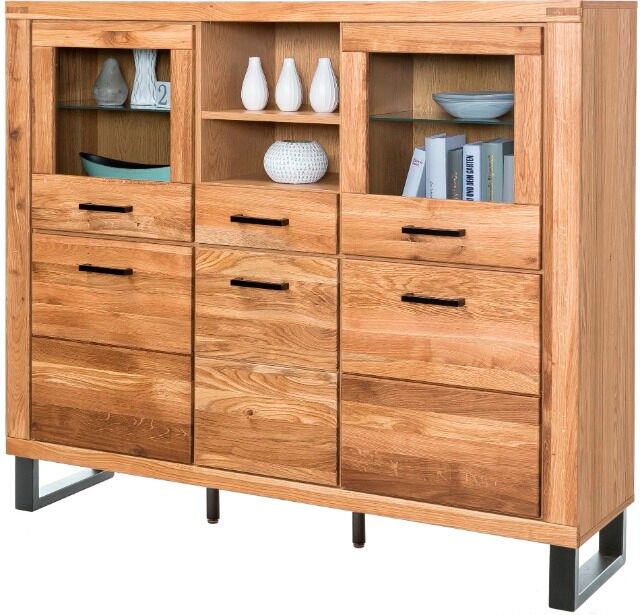 Highboard Kommode Kommoden +Soft-Close +Front Massiv Holz Eiche 