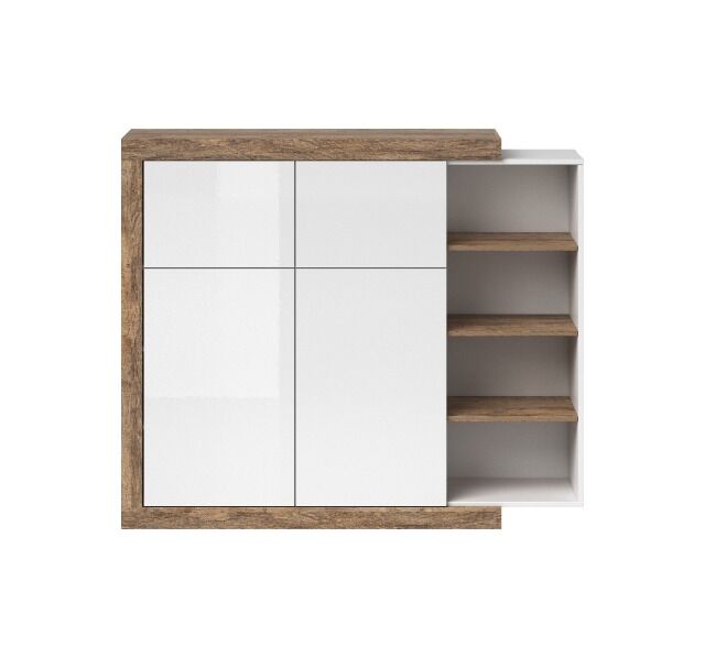 Hochkommode +push to open funktion+hochglanz weiß +grifflos