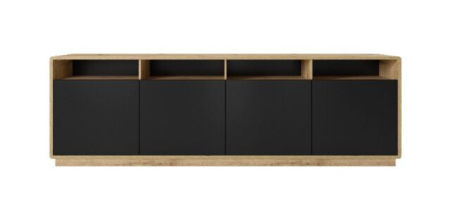 Sideboard +Soft-Close +Front Schwarz +Grifflos