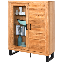 Stauraumvitrine klein Kommode Kommoden +Soft-Close +Front Massivholz Eiche 