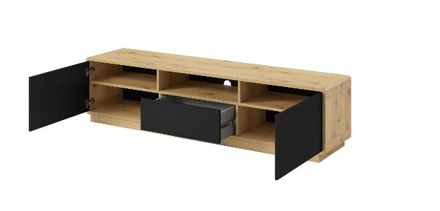 Tv chest of drawers +soft-close +front black +handleless