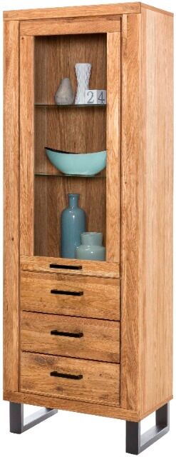 Vitrine Kommode Kommoden +Soft-Close +Front Massivholz Eiche 