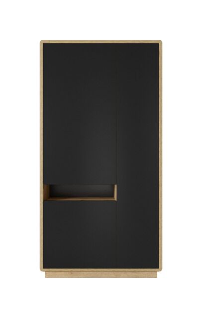 Vitrine Kommode Kommoden +Soft-Close +Front Schwarz +Grifflos