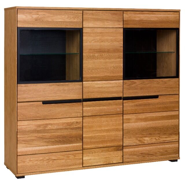 Highboard Kommode Kommoden +Soft-Close +Front Massiv Holz Eiche +Grifflos