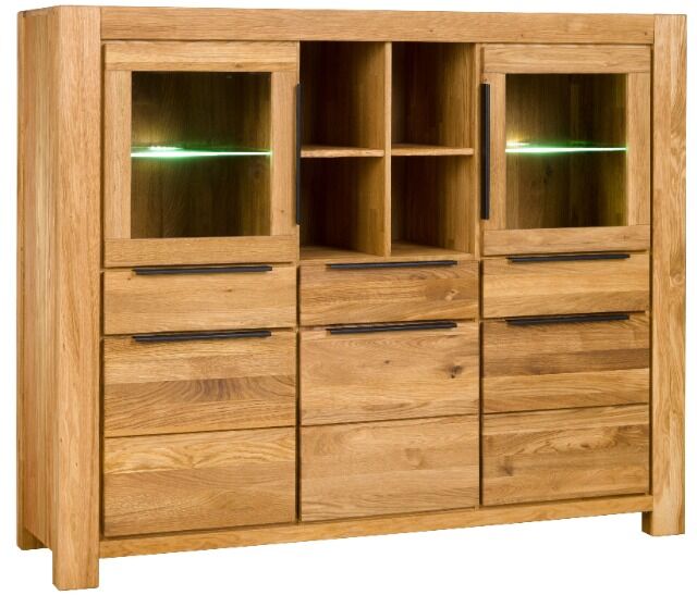 Highboard Kommode Kommoden +Soft-Close +Front Massiv Holz Eiche 