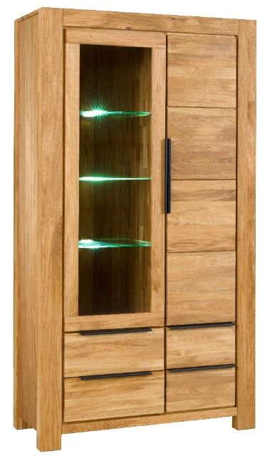 Vitrine Kommode Kommoden +Soft-Close +Front Massivholz Eiche 