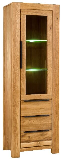 Vitrine Kommode Kommoden +Soft-Close +Front Massivholz Eiche 