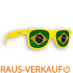 Länderbrille - WM Fanbrille Brasilien - Brasil – Sonnenbrille – Brille Brasil – Gelb - Fan Artikel