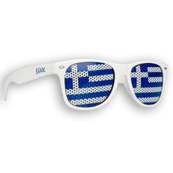 Länderbrille - WM Fanbrille Griechenland - Greece - Sonnenbrille - Weiß - Fan Artikel