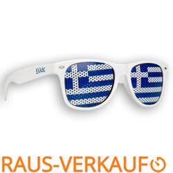 Länderbrille - WM Fanbrille Griechenland - Greece - Sonnenbrille - Weiß - Fan Artikel