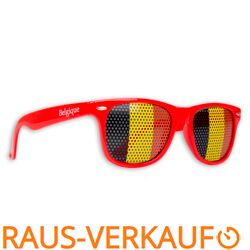 Länderbrille - WM Fanbrille - Belgien Doppellogo - Sonnenbrille - Fan Artikel
