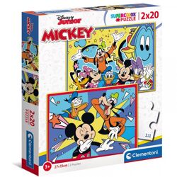 Clementoni 24791 - 2 x 20 Teile Puzzle - Supercolor - Disney Mickey Mouse