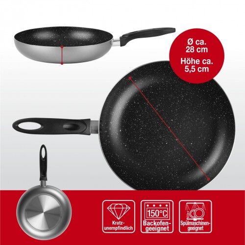 Mama Rossi Aluminium-Pfanne mit Cool-Touch-Griff – 28cm – anthrazit