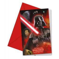 Star Wars & Heroes - 6 Einladungskarten mit Umschlag
