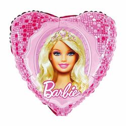Barbie mit Krone - Herzform - Folienballon - 43 cm