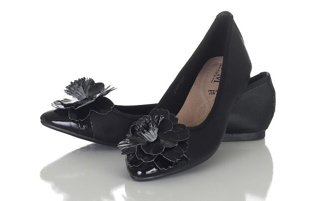 Modische Damen Ballerinas Halbschuhe Slipper Flats Leder Optik