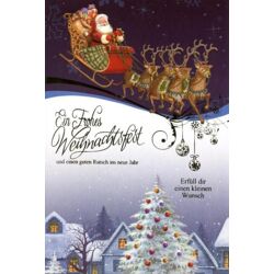 Weihnachtskarten Weihnachtsmann - 100 Stück - 6 Motive