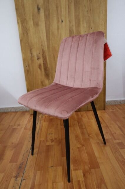 Stuhl Esszimmerstuhl ohne Armlehne +Samtstoff +4 Fuß Gestell