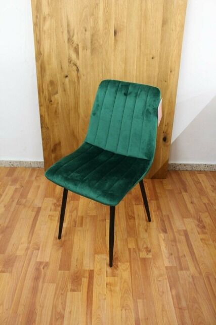 Stuhl Esszimmerstuhl ohne Armlehne +Samtstoff +4 Fuß Gestell