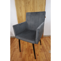 Stuhl Esszimmerstuhl Armlehnenstuhl +Samtstoff+Metallgestell