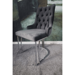 Stuhl Esszimmerstuhl Armlehnenstuhl +Samtstoff+Metallgestell