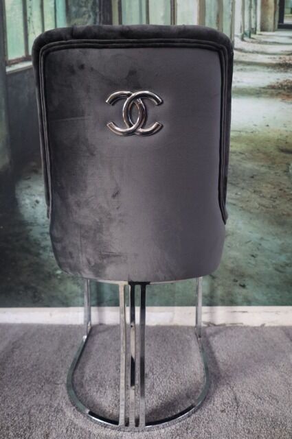 Stuhl Esszimmerstuhl Armlehnenstuhl +Samtstoff+Metallgestell