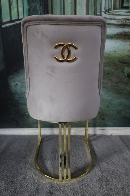 Stuhl Esszimmerstuhl ohne Armlehne +Samtstoff +Metallgestell