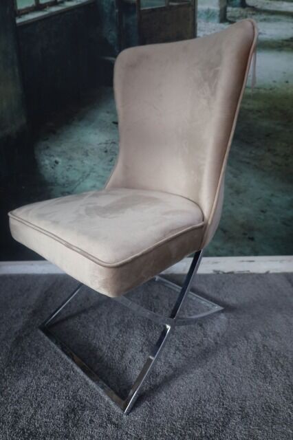 Stuhl Esszimmerstuhl +Samtstoff +mehrere Farben wählbar +Metallgestell 