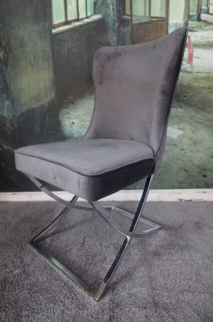 Stuhl Esszimmerstuhl +Samtstoff +mehrere Farben wählbar +Metallgestell 