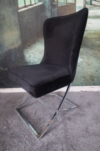 Stuhl Esszimmerstuhl +Samtstoff +mehrere Farben wählbar +Metallgestell 
