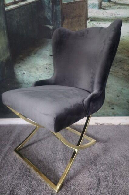 Stuhl Esszimmerstuhl +Samtstoff +mehrere Farben wählbar +Metallgestell 