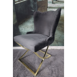 Stuhl Esszimmerstuhl +Samtstoff +mehrere Farben wählbar +Metallgestell Chrom/Gold
