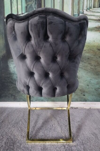 Stuhl Esszimmerstuhl +Samtstoff +mehrere Farben wählbar +Metallgestell Chrom/Gold