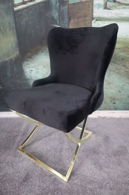 Stuhl Esszimmerstuhl +Samtstoff+Metallgestell + 3 Farben wählbar + Gestell Gold oder Chrom 