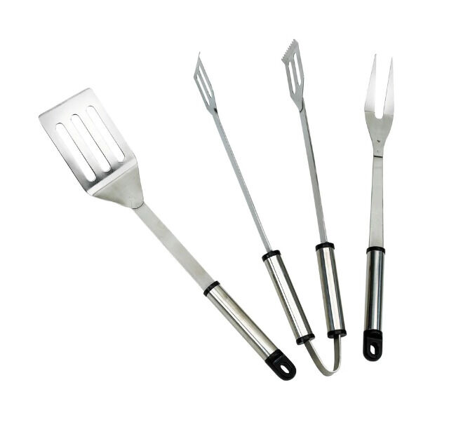 Grillbesteck-Set - 3-tlg. - silber