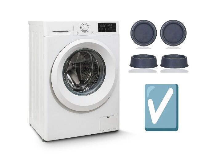 4er Set Vibrationsdämpfer Waschmaschine, Anti Vibration Waschmaschine, Schwingungsdämpfer für alle gängigen Waschmaschine, Unterlage, 
