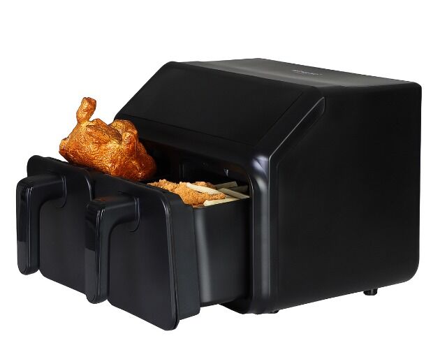 Heißluft Fritteuse 9 Liter I 4,5 L + 4,5 L I Doppel Heißluftfritteuse I doppelter Airfryer I Air Fryer I Touchscreen I Doppelkammer