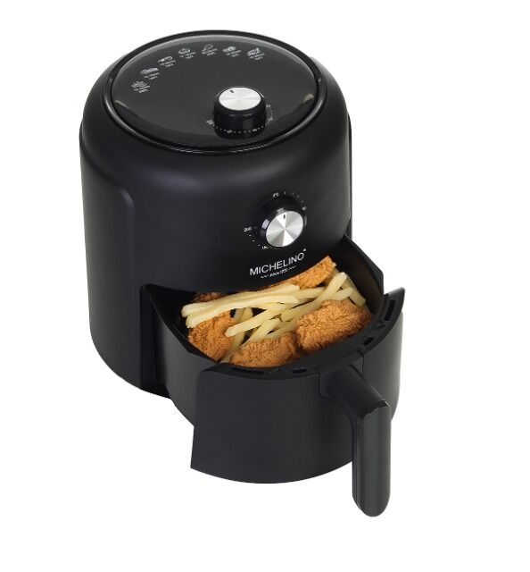 Heißluftfritteuse 2,6 Liter, Frittieren ohne Fett oder Öl, Airfryer zum Grillen, Backen und Braten, 1000 Watt mit 3D Umluftsystem, 