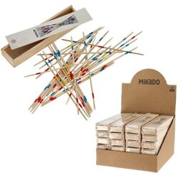 Mikado Stäbchen, Holzkiste mit 41-Teilig, 19cm Pickup Sticks Familienspiele Tischplatte Brettspiel Holzspielzeug für Kinder und Erwachsene