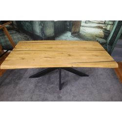 Esstisch Tisch 180cm +Gedrehtekante +Epoxidharz +Metallgestell