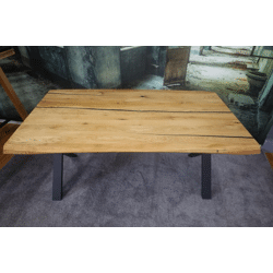 Esstisch Tisch Esszimmertisch 160cm  +Epoxidharz +Gedrehtekante +Metallgestell X