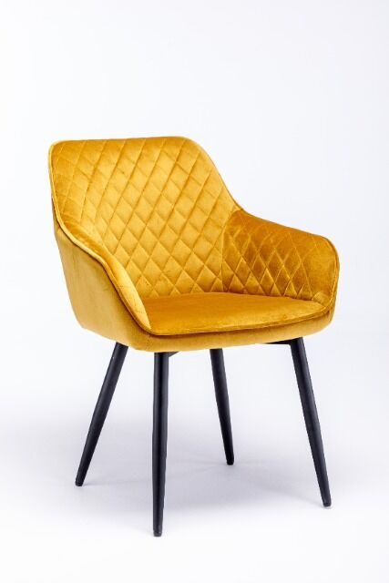 Stuhl Esszimmerstuhl Armlehnenstuhl +Samtstoff+Metallgestell