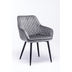 Stuhl Esszimmerstuhl Armlehnenstuhl +Samtstoff+Metallgestell