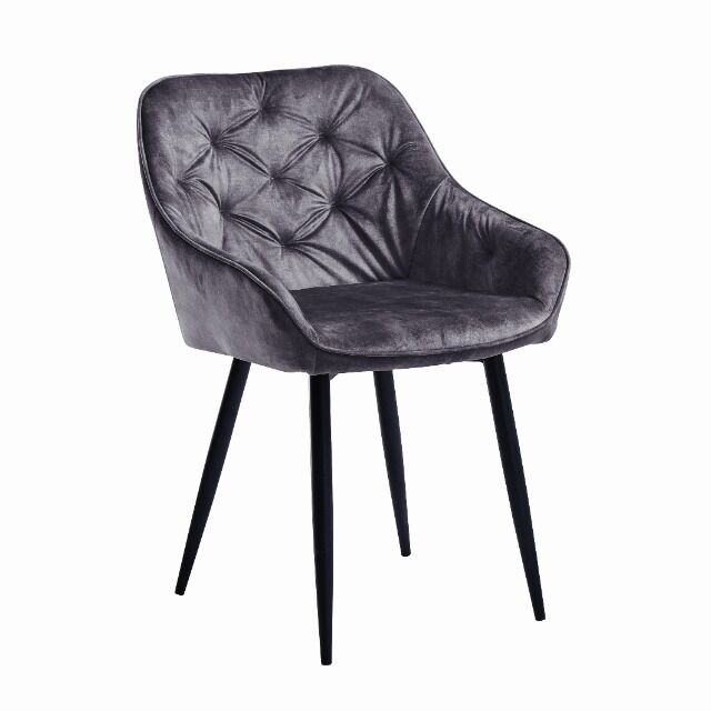 Stuhl Esszimmerstuhl Armlehnenstuhl +Samtstoff+Metallgestell