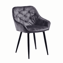 Stuhl Esszimmerstuhl Armlehnenstuhl +Samtstoff+Metallgestell