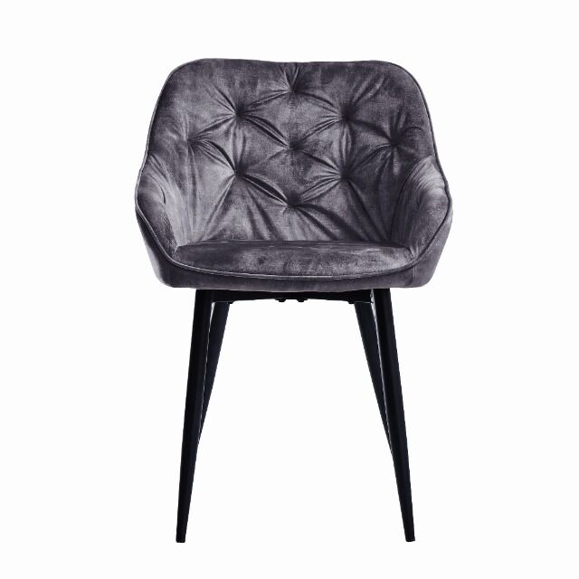 Stuhl Esszimmerstuhl Armlehnenstuhl +Samtstoff+Metallgestell