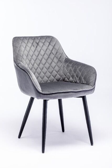 Stuhl Esszimmerstuhl Armlehnenstuhl +Samtstoff+Metallgestell