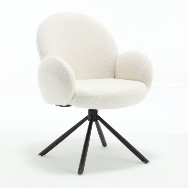 Stuhl Esszimmerstuhl Wohnzimmerstuhl +Teddystoff +180° drehbar + Rückdrehfunktion