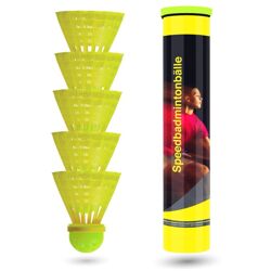 5X Speedbadminton Federbälle schnell gelb Badmintonbälle für Training & Wettkampf Badminton für Outdoor & Indoor