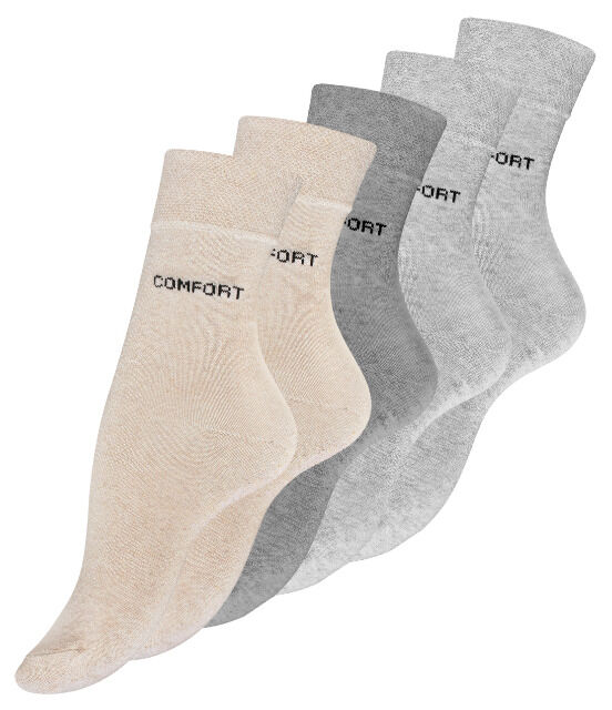 Damen Socken ohne Gummibund in heller Sortierung - 5er Pack 